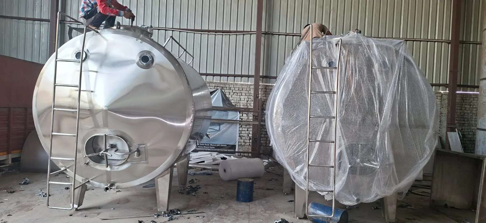 Ice plant stainless steel tanks
